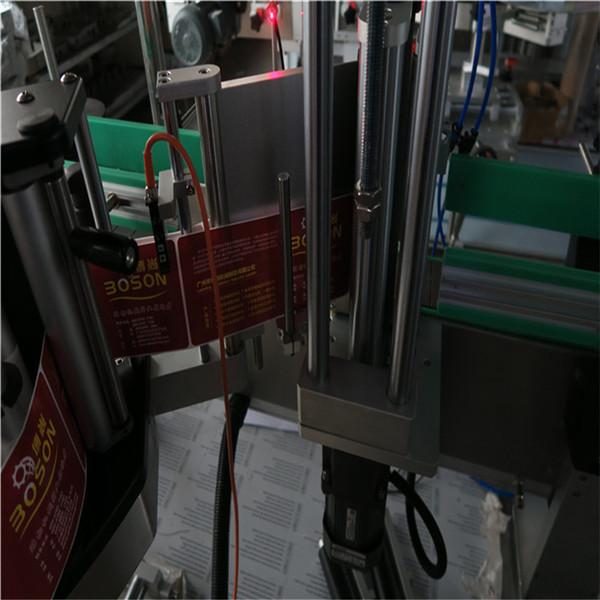 En side oval flaske mærkning maskine applikator, selvklæbende klistermærke maskine