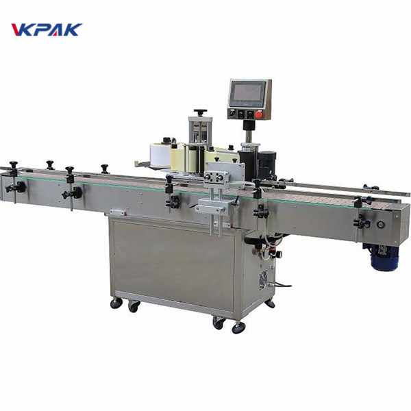 Automatisk olie lodret selvklæbende rund flaske mærkning maskine