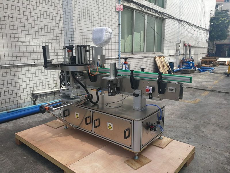 Kina selvklæbende automatisk rund flaske klistermærke mærkning maskine PLC kontrol leverandør