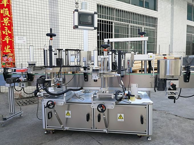 To-sidet selvklæbende etiketmaskine foran og bagpå med berøringsskærm fuldautomatisk